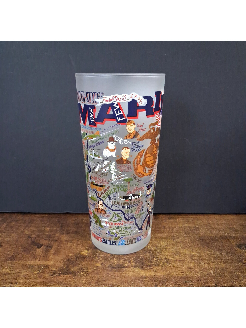 United States Marine Corps USMC Catstudio Military Themed Drinking Glass